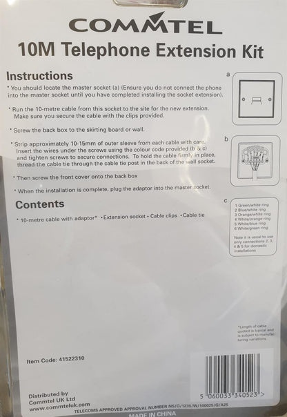 COMMTEL 10 MT TELEPHONE EXTENSION KIT 41522310