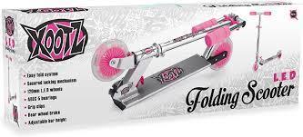Xootz Folding Scooter With LED Wheels Pink