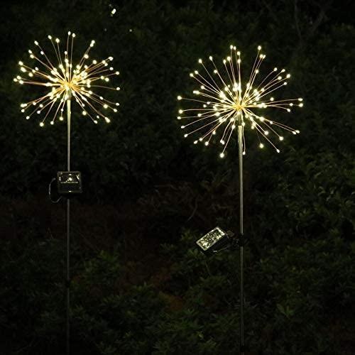 Planet Solar 90 Warm White Starburst Solar Powered Garden Stake Lights