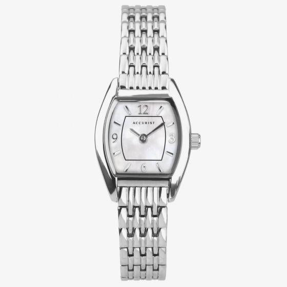 Accurist Ladies Mother Of Pearl Dial With Silver Plated Stainless Steel Bracelet Watch 8325