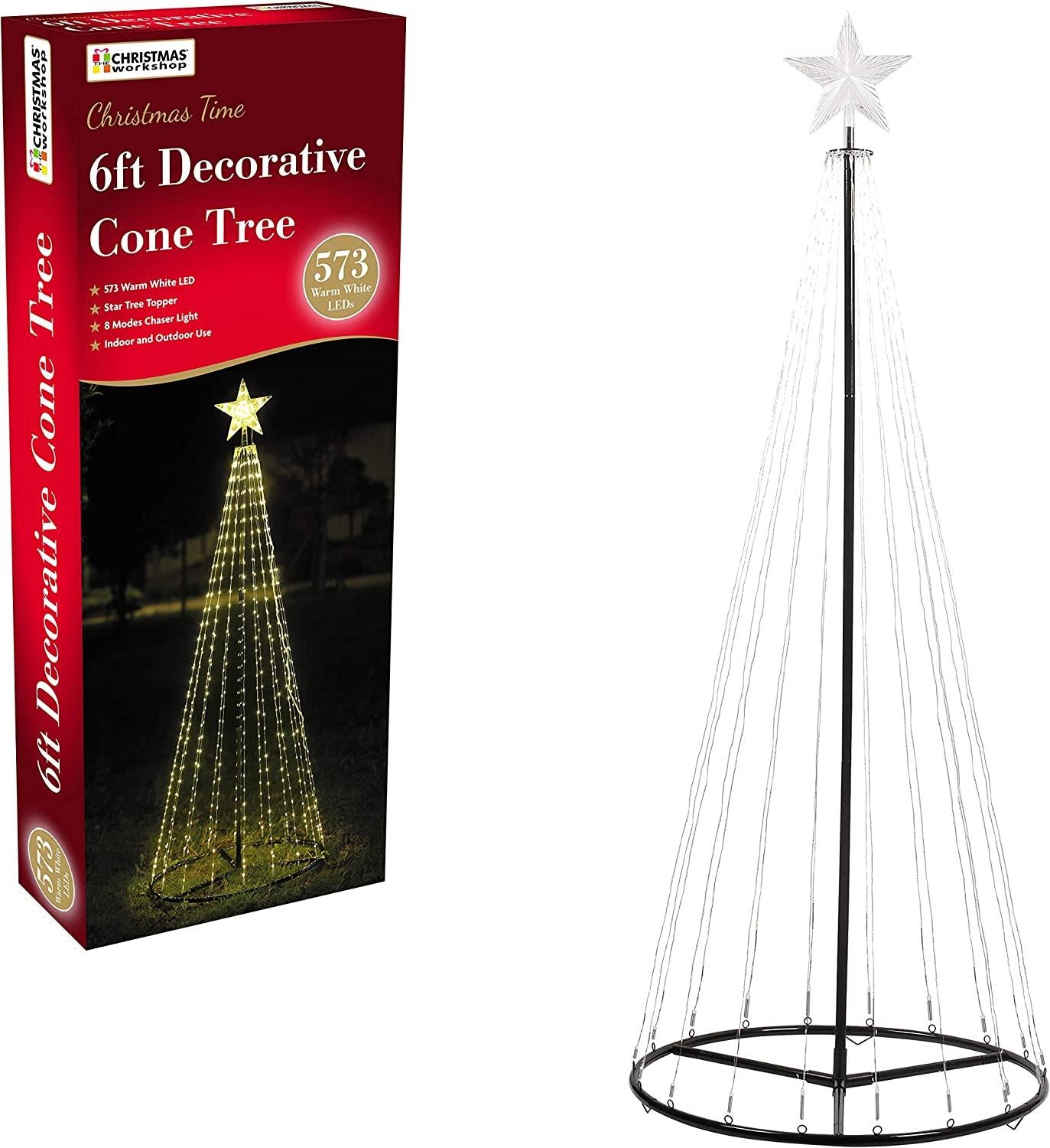 Christmas Workshop 6FT 573 LED Outdoor Cone Tree - Warm White (Carton of 4)