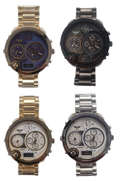NY London Mens Fashion Jumbo size 3 Dial Watch Available Multiple Colour PI-7266