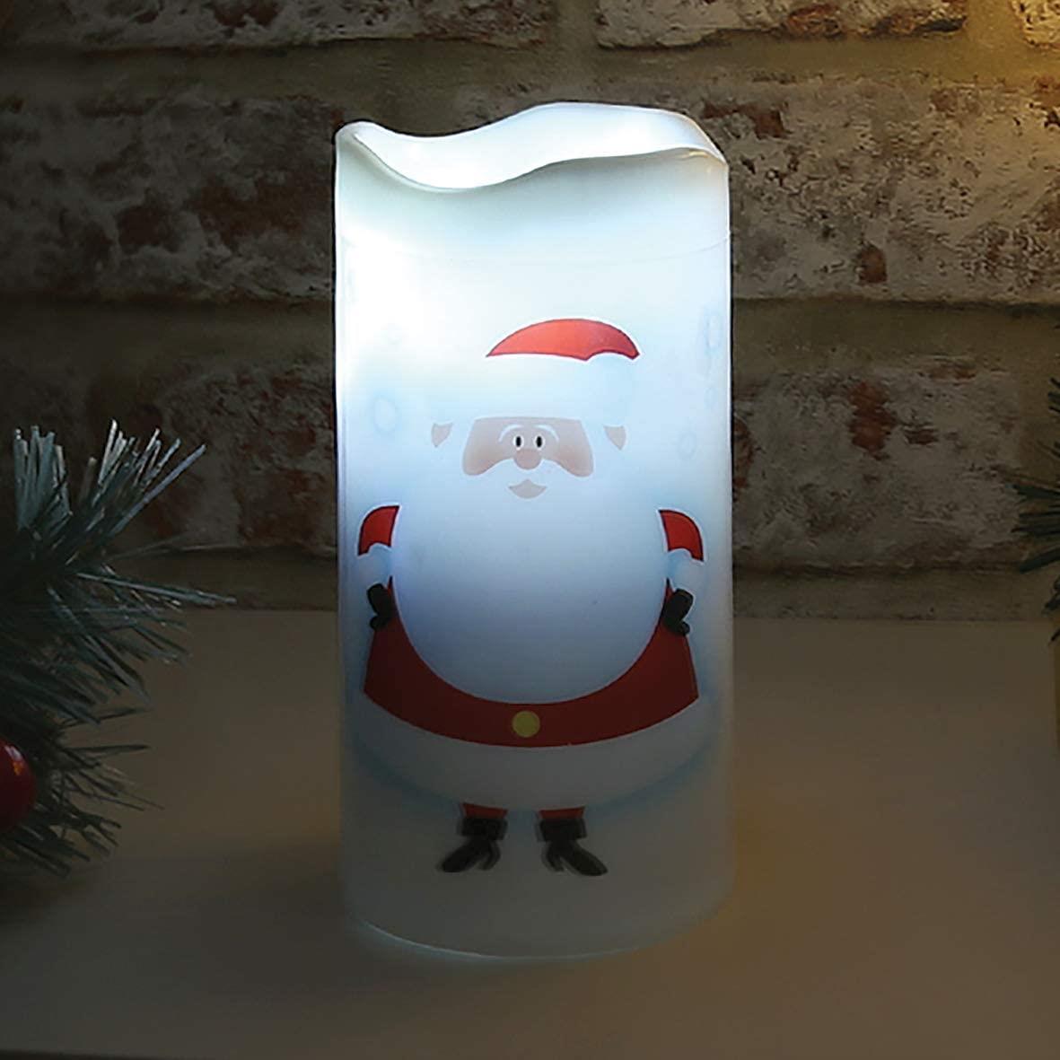 The Christmas Workshop 47260 Santa LED Projector Candle | 4 Festive Patterns | Safe and Flameless | Enchanting and Magical | Festive Lighting