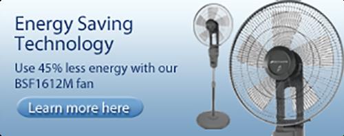 Bionaire Energy Saving Oscillating Pedestal Fan 40cm- Grey