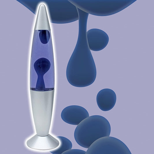Global Gizmos 16 Inches Tall Blue Wax/ Purple Liquid Lava Lamp- 48810