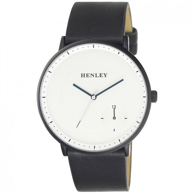 Henley Men's Contemporary Sub Dial Faux Leather Strap Watch H02186