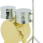 Miniature Clock Two tone Free Drum Kit Standing Solid Brass IMP1065 - CLEARANCE NEEDS RE-BATTERY