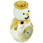 Miniature Clock Crystal Winter Snowman with Goldtone Solid Brass IMP515 - CLEARANCE NEEDS RE-BATTERY