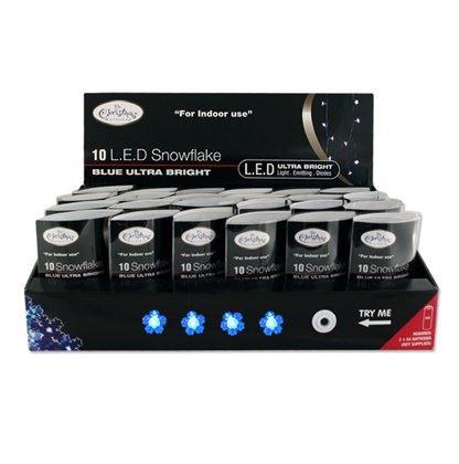 Christmas Workshop 10 Blue Snowflake LED B/O Lights (Carton of 72)