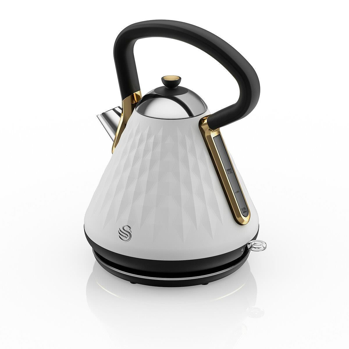 Swan Gatsby Kettle Toaster Set White & Gold