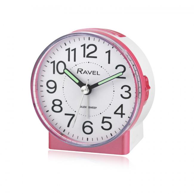 Ravel Round Mid Sized Bedside Quartz Alarm Clock RC039 Available Multiple Colour