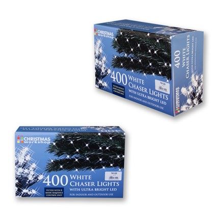 Christmas Workshop 400 LED White Chaser Lights (Carton of 6)