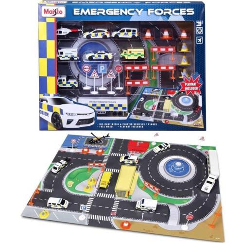 Maisto Fresh Metal Emergency Force Playset INC Playmat - 12151