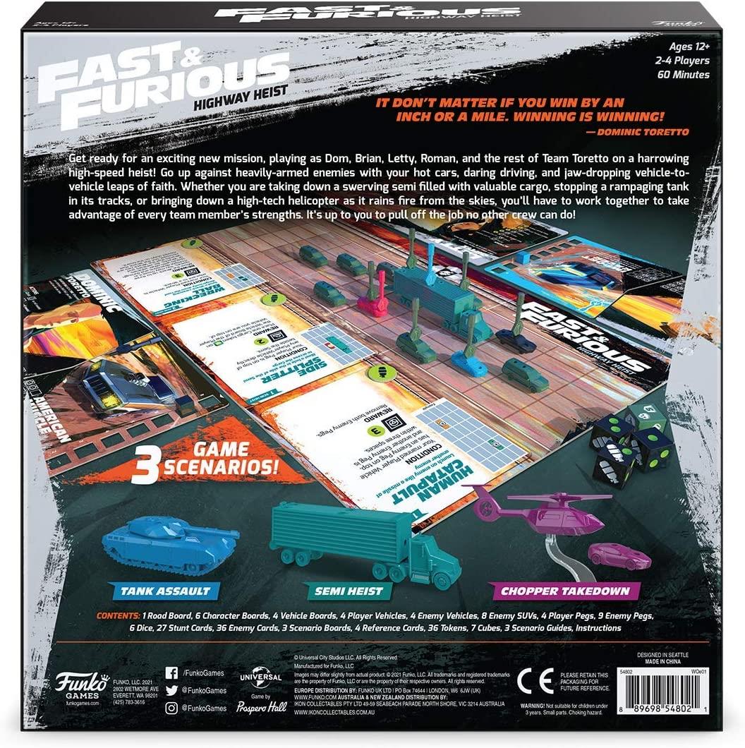 Funko The Fast And Furious: Highway Heist Mission Based Co-operative Strategy Board Game