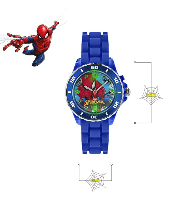 Marvel Spiderman Children's Multicolour Dial Blue Rubber Strap Watch SPD3415