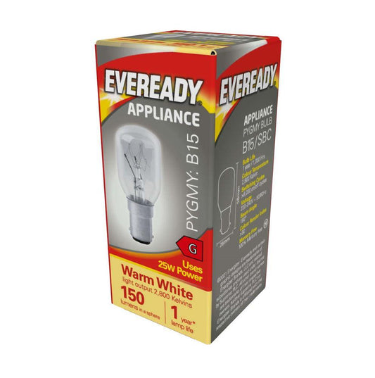 Eveready S1061 Pygmy Bulb B15 (SBC) 150lm 25W Warm White (Pack of 10)
