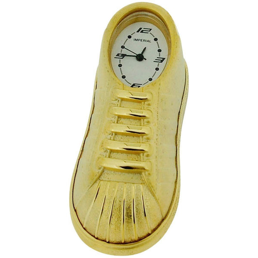 Miniature Clock Goldtone Sneaker/Trainer Solid Brass IMP1060 - CLEARANCE NEEDS RE-BATTERY