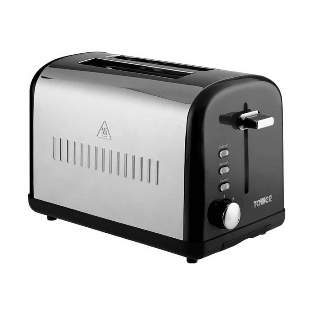 Tower Infinity 2-Slice Toaster Stainless Steel 900w Black T20014BL