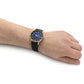 Sekonda Mens Classic Day/date Blue Dial With Black Leather Strap Watch 1863