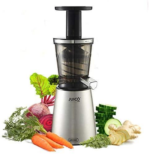 Juico Uno Brushed Steel Slow Cold Press Masticating Juicer Silver/Metal