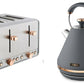 Tower Cavaletto Grey/Rose Gold Kettle & 4 Slice Toaster Set