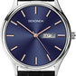Sekonda Mens Basic Blue face day/date Black Leather Strap Watch 1701