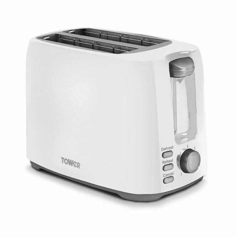 Tower Presto White 2 Slice Toaster and Tower Presto White Jug Kettle Set