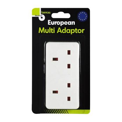 Benross 2 Way European Travel Adaptor - 10A (Carton of 40)