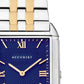 Accurist Mens Rectangle Dated Blue Dial With Two Tone Stainless Steel Bracelet Watch 7414