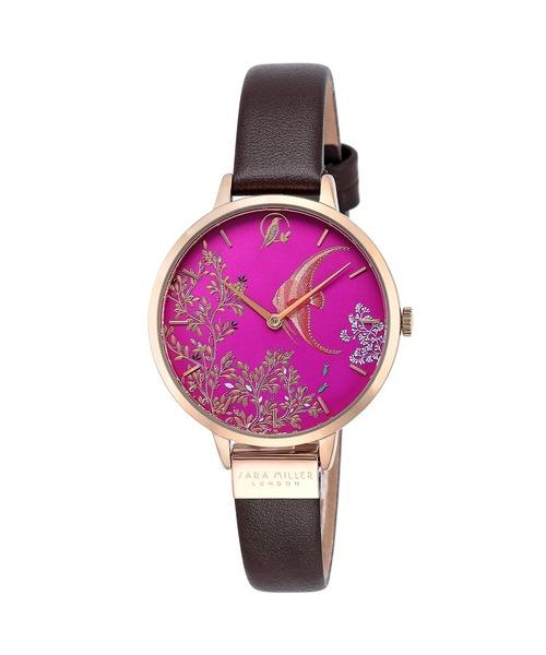 Sara Miller Angel Fish Collection Fashion Ladies Watch Brown Leather Strap Sa2120