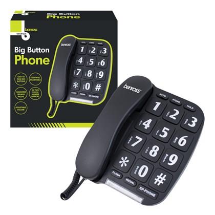 Benross Jumbo Big Button Home Telephone - Black (Carton of 12)