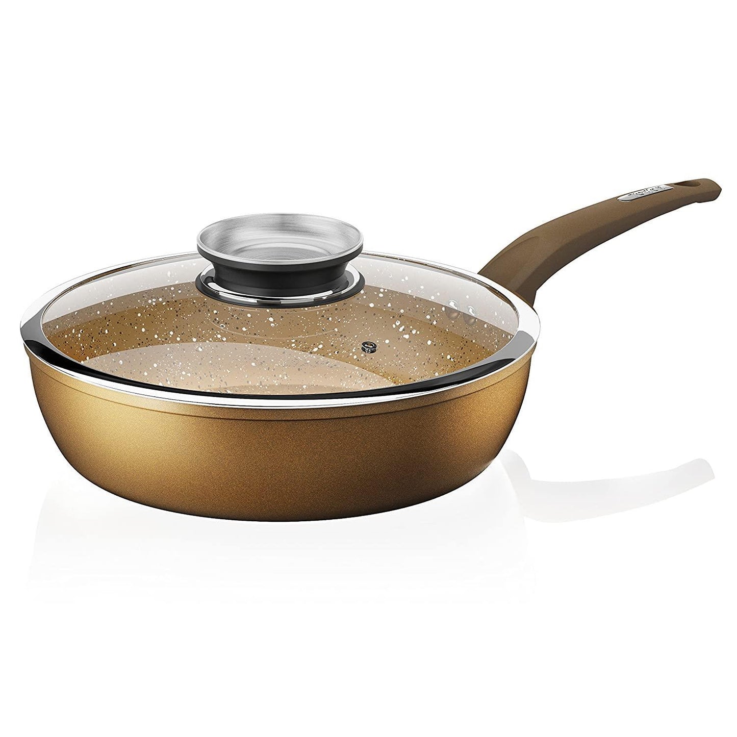 Tower Saute Pan, Cerastone, Forged Aluminium Non-Stick Ceramic Graphite, 28 cm Gold