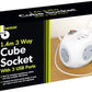 Benross 3 Way Cube Socket Adaptor with 3 USB Ports White- 41079