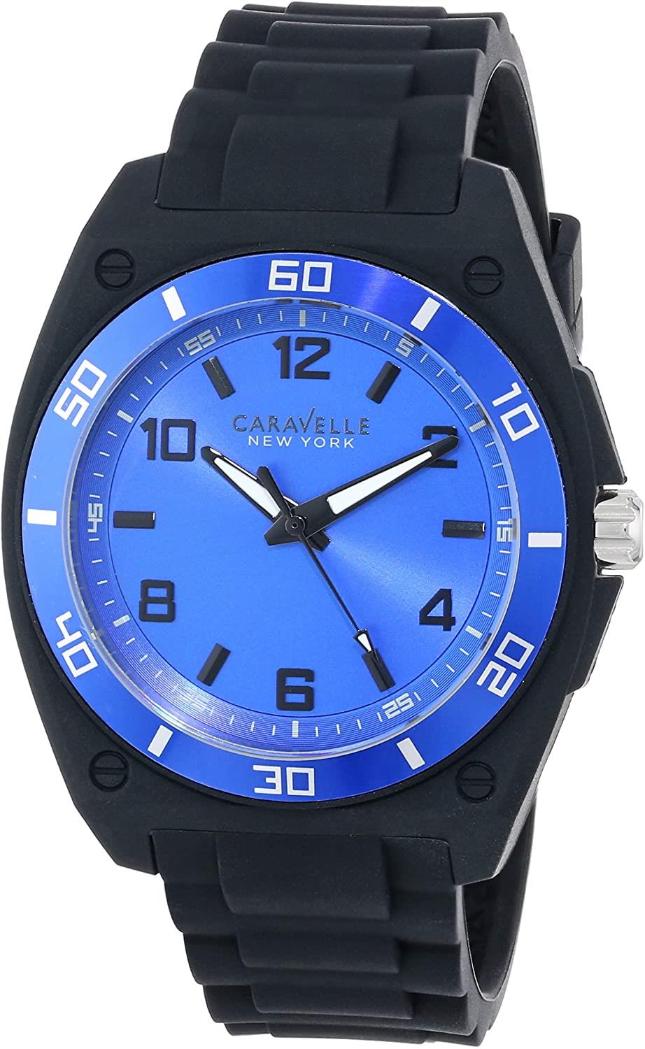 Caravelle Men's Analog Display Japanese Quartz Black Watch 45A116