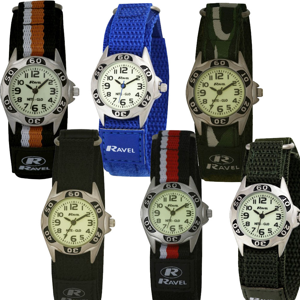 Ravel Boys Mens Nite-Glo Multicolour Sports Case Nylon Watch R1704