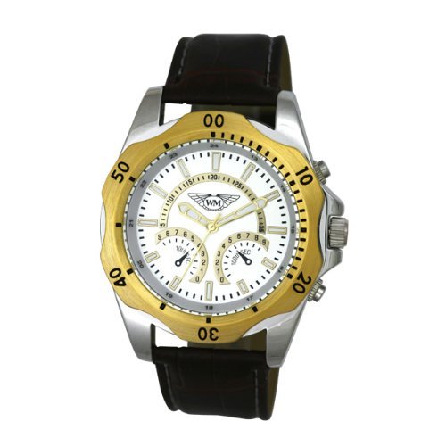 Wingmaster Decorative Multi-eye Mens Sports Quartz Watch With White Dial Analogue Display And Black Strap Wm0057.4